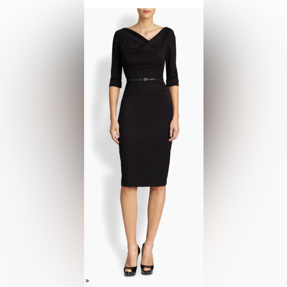Black Halo Jackie O 3/4 Sleeve Black Dress